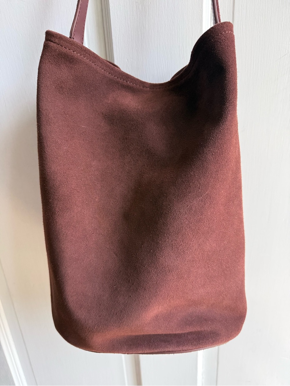 J. Crew Deep Brown Suede Berkeley Bucket Shoulder Tote - Picture 2 of 7